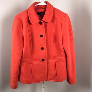 Talbots orange button front coat wool size 8